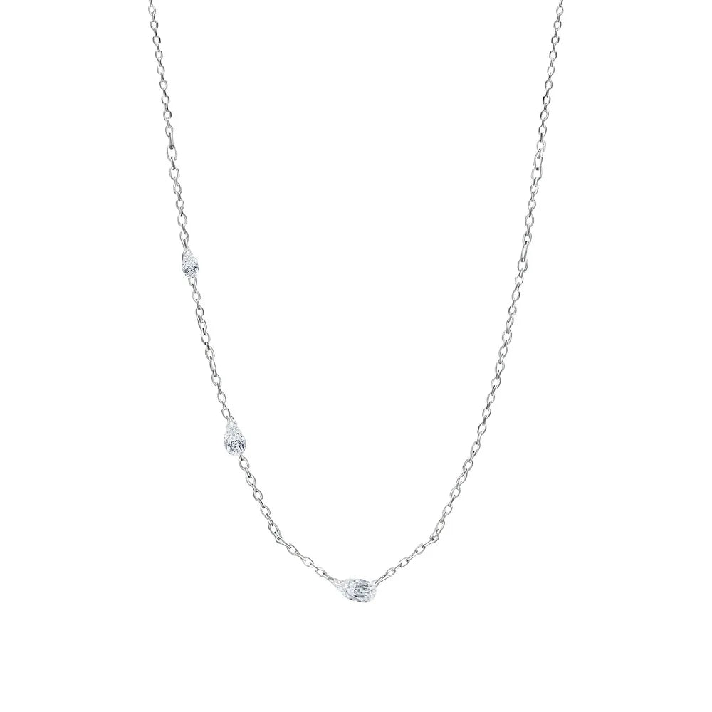 TBCYD 9ct Pear Cut Waterdrop Moissanite Necklace for Women S925 Silver Tilt Waterdrop Pendant Diamond Fashion Party Jewelry
