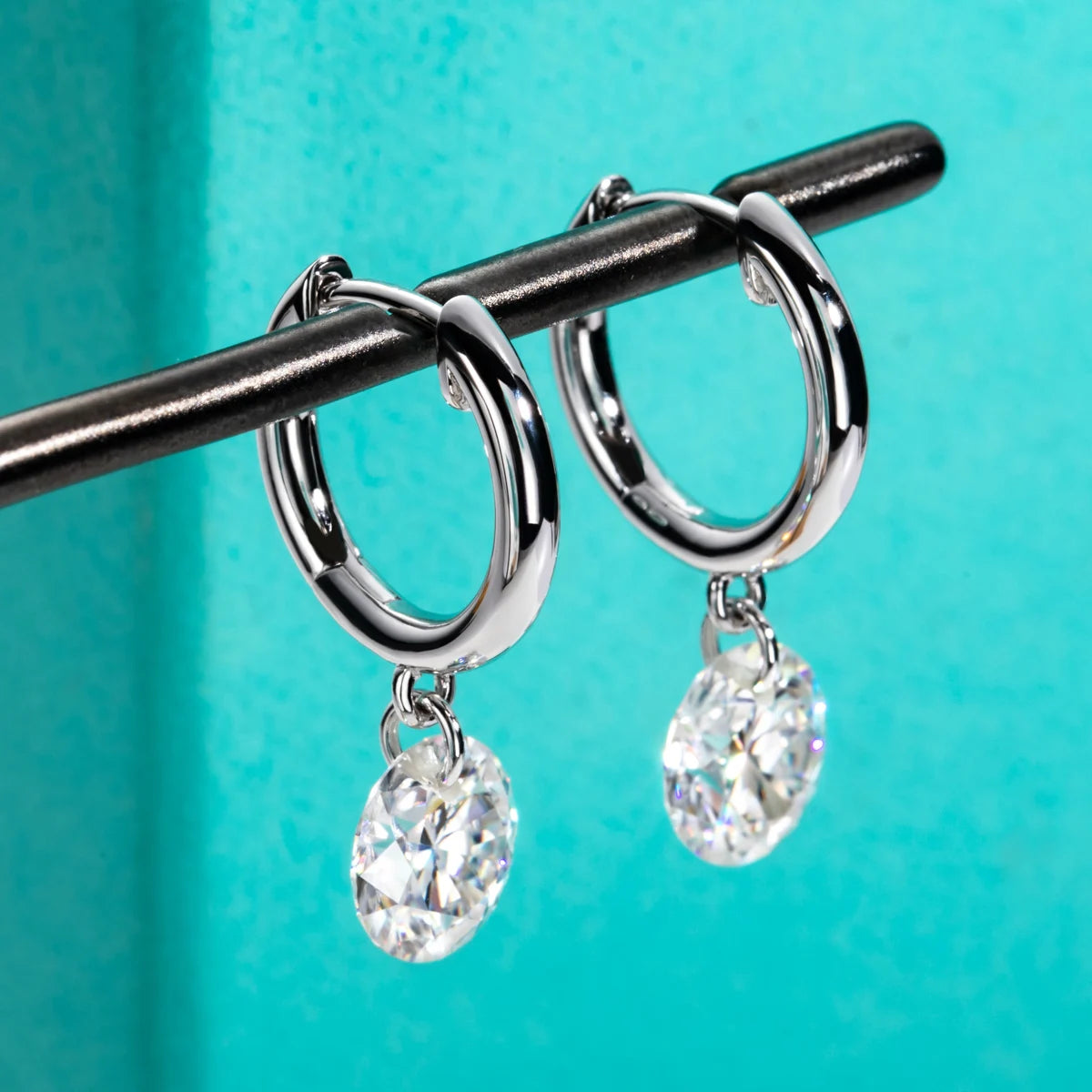 AnuJewel 4cttw Moissanites Hoop Women's Earrings 925 Sterling Silver Lab Created Diamond Drop Earrings Women Jewelry Wholesale