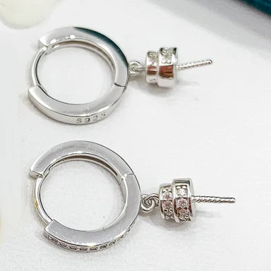 MeiBaPJ 10-11mm Big Natural Rice Pearls Fashion Drop Earrings 925 Silver Fine Wedding Jewelry for Women