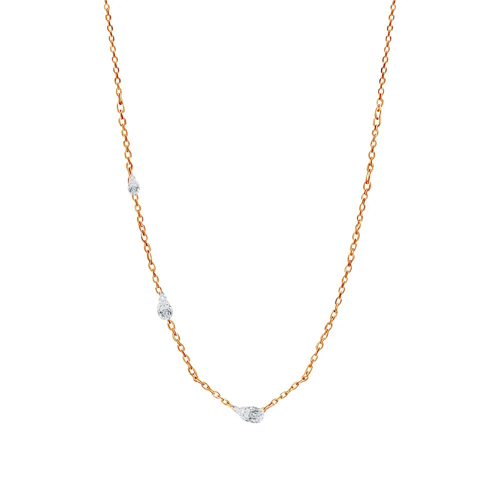 TBCYD 9ct Pear Cut Waterdrop Moissanite Necklace for Women S925 Silver Tilt Waterdrop Pendant Diamond Fashion Party Jewelry