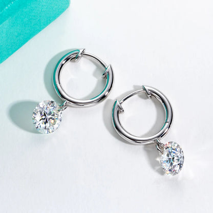 AnuJewel 4cttw Moissanites Hoop Women's Earrings 925 Sterling Silver Lab Created Diamond Drop Earrings Women Jewelry Wholesale