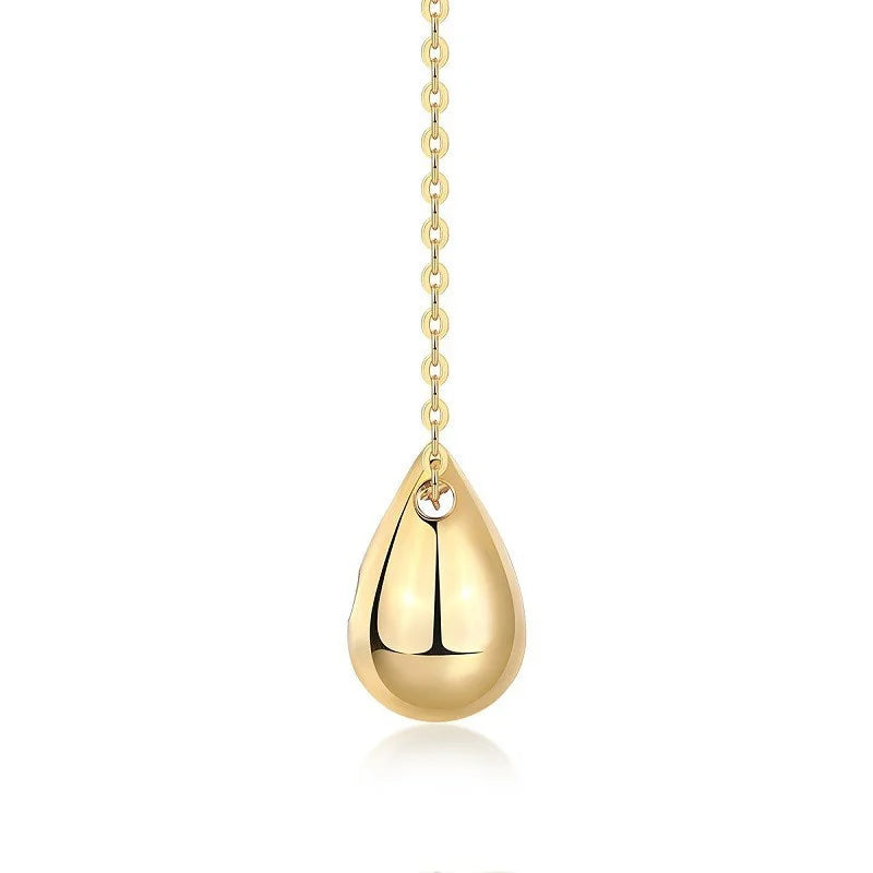ZFSILVER S925 Sterling Silver Fashion Trendy Moissanite Gold Waterdrop Necklace For Women Wedding Charm Jewelry Match-all N14902