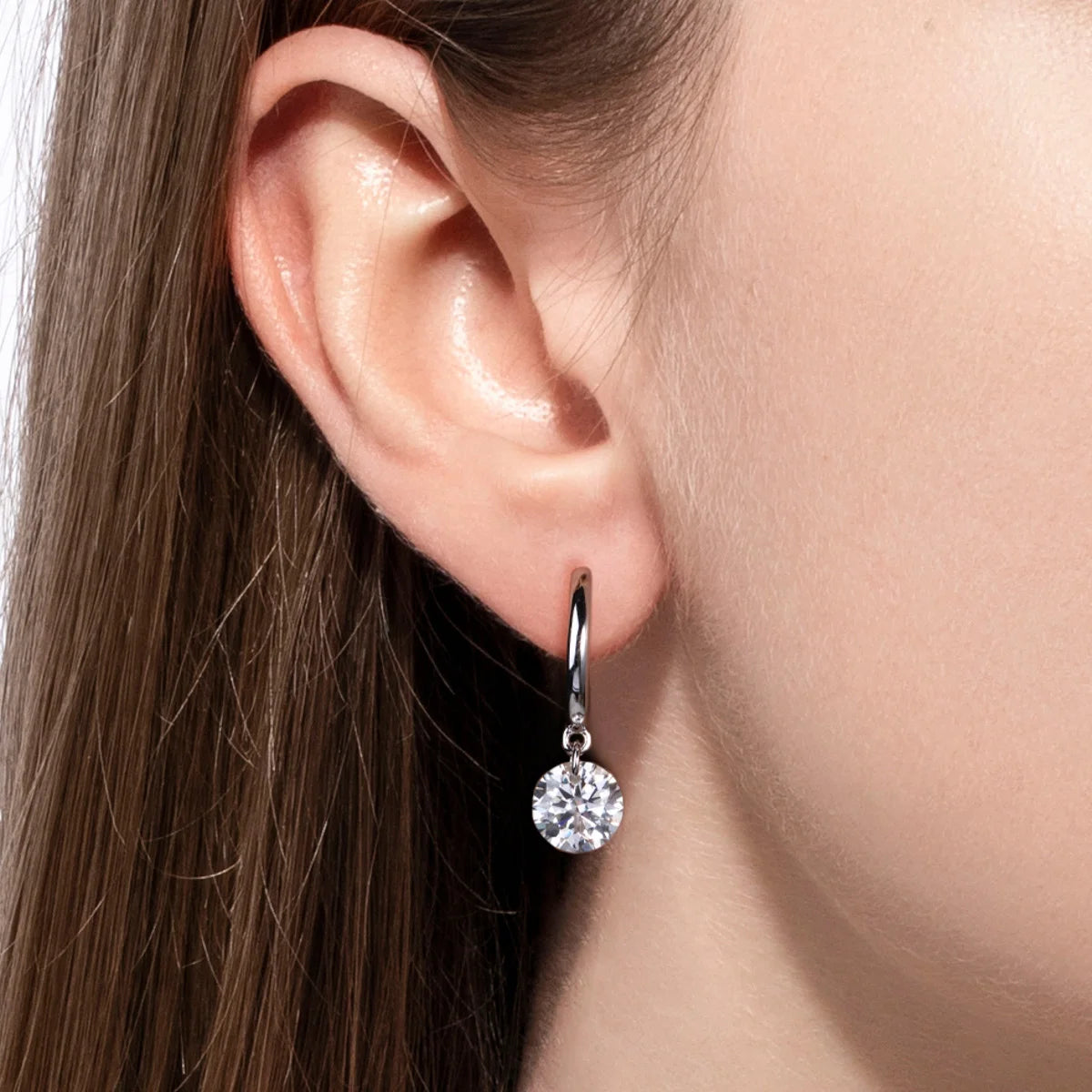 AnuJewel 4cttw Moissanites Hoop Women's Earrings 925 Sterling Silver Lab Created Diamond Drop Earrings Women Jewelry Wholesale