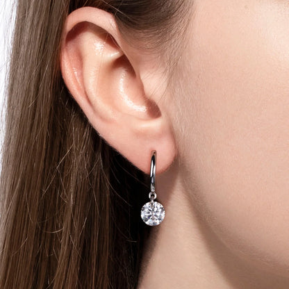 AnuJewel 4cttw Moissanites Hoop Women's Earrings 925 Sterling Silver Lab Created Diamond Drop Earrings Women Jewelry Wholesale