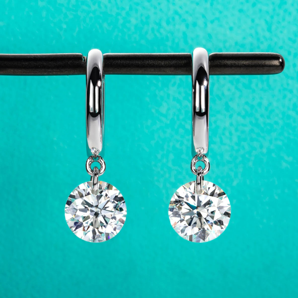 AnuJewel 4cttw Moissanites Hoop Women's Earrings 925 Sterling Silver Lab Created Diamond Drop Earrings Women Jewelry Wholesale