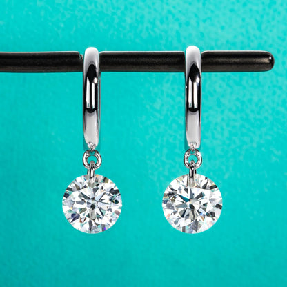 AnuJewel 4cttw Moissanites Hoop Women's Earrings 925 Sterling Silver Lab Created Diamond Drop Earrings Women Jewelry Wholesale