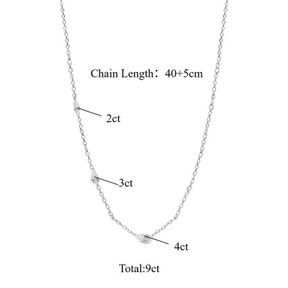 TBCYD 9ct Pear Cut Waterdrop Moissanite Necklace for Women S925 Silver Tilt Waterdrop Pendant Diamond Fashion Party Jewelry
