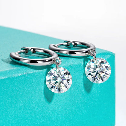 AnuJewel 4cttw Moissanites Hoop Women's Earrings 925 Sterling Silver Lab Created Diamond Drop Earrings Women Jewelry Wholesale