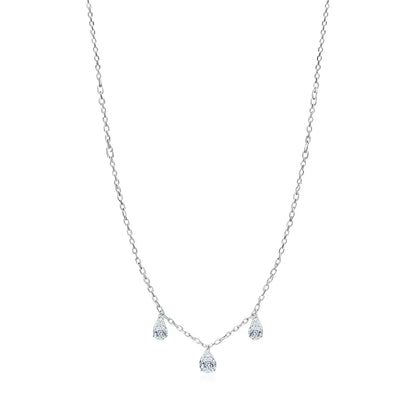 TBCYD 9ct Pear Cut Waterdrop Moissanite Necklace for Women S925 Silver Tilt Waterdrop Pendant Diamond Fashion Party Jewelry
